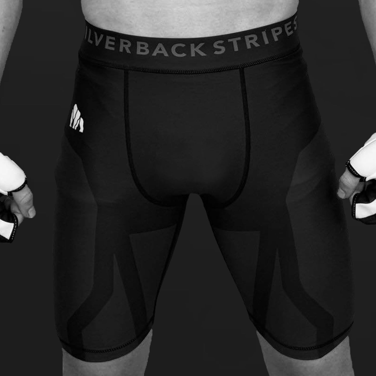 Silverback Black & Grey Men MMA Vale Tudo Shorts