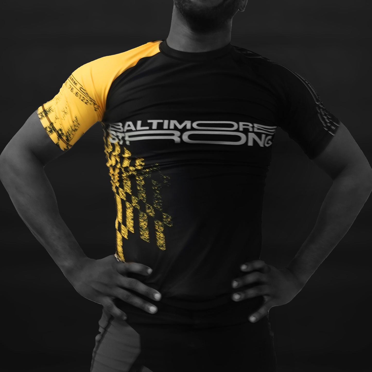 Baltimore Strong Wave Short Sleeve Rash Guard