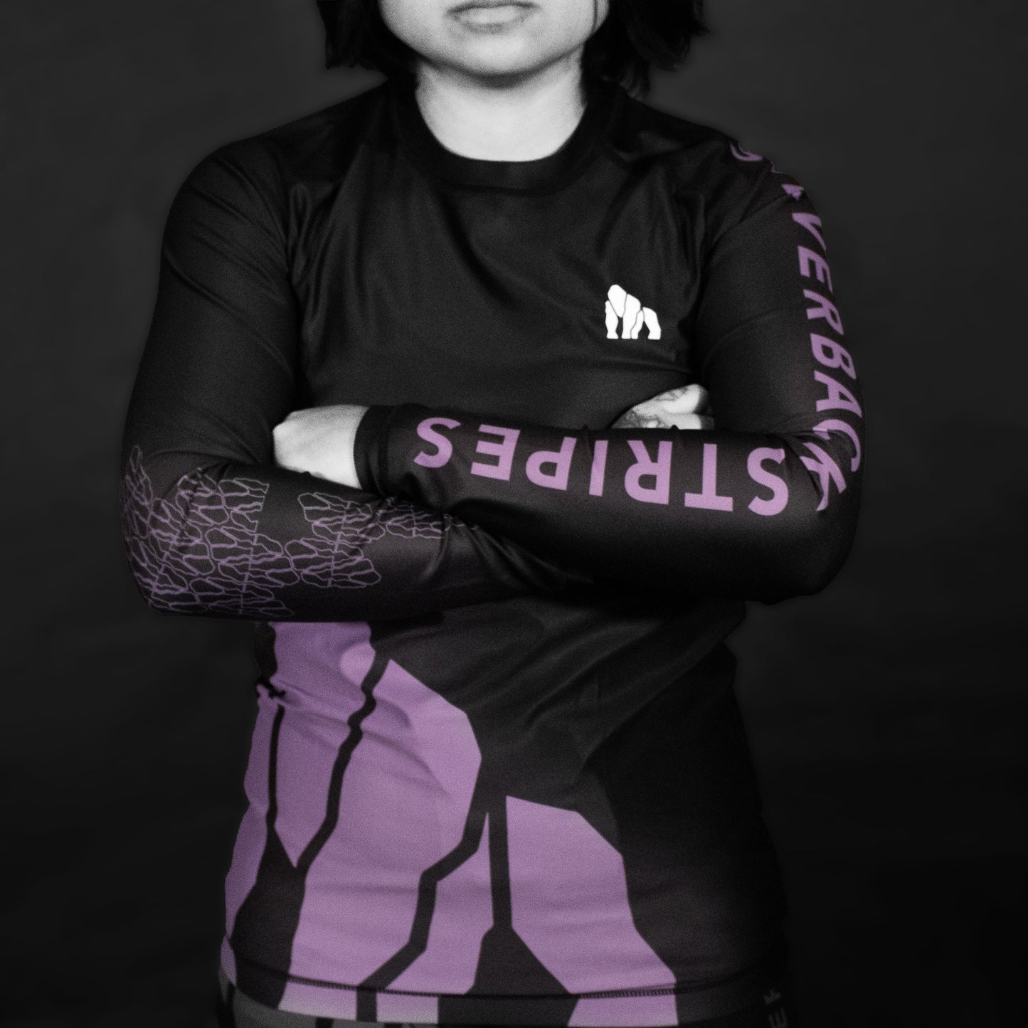 Silverback Black & Purple Long Sleeve Rash Guard V.1