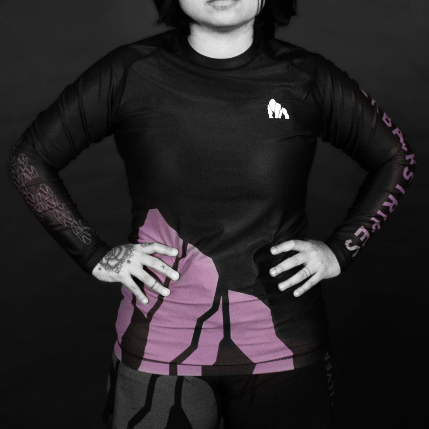 Silverback Black & Purple Long Sleeve Rash Guard V.1