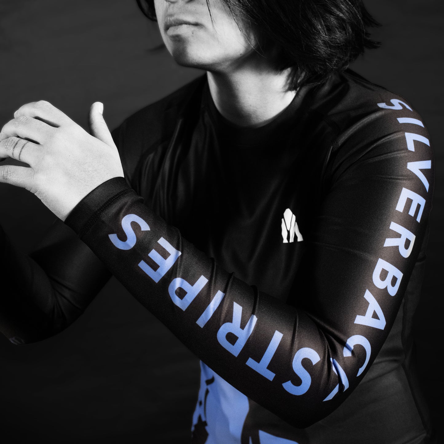 Silverback Black & Blue Long Sleeve Rash Guard V.1